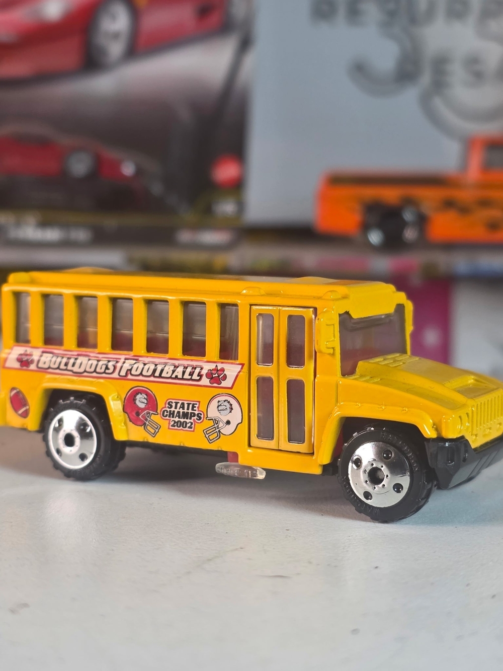 Matchbox School Bus Bulldogs Football State Champs 2002 Yellow Loose